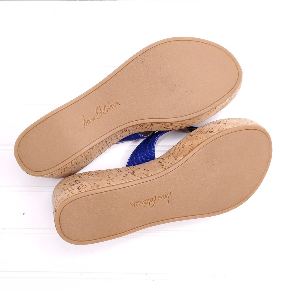 Sam Edalman Romy T-Strap Wedge Sandals --B12 - Picture 5 of 7